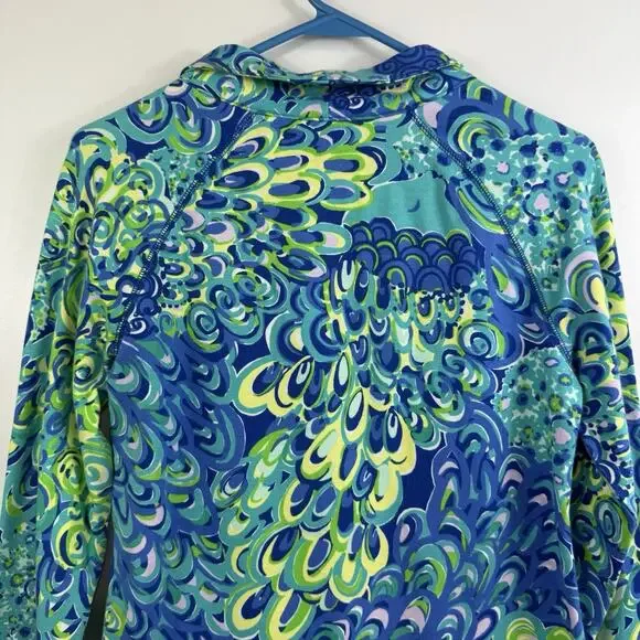 Lilly Pulitzer Skipper Popover Zip Jacket Sea Blue Lilly's Lagoon UPF 50+ Beach - Picture 7 of 12
